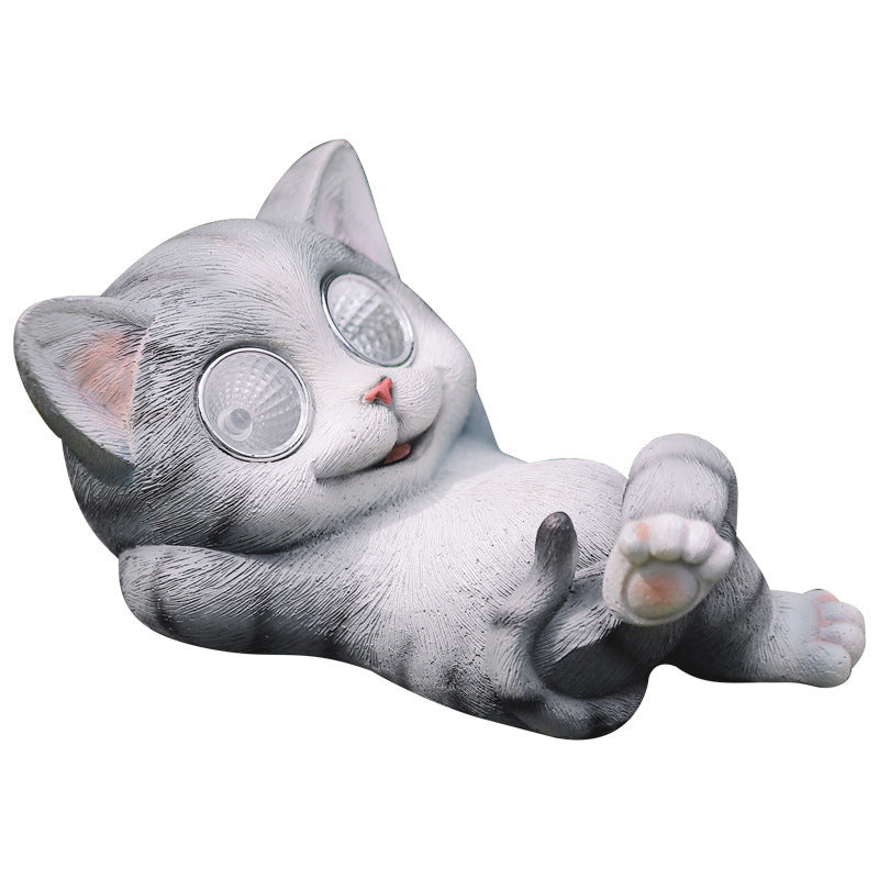 Creative Outdoor Animal Ornaments Angel Gray Cat Cute