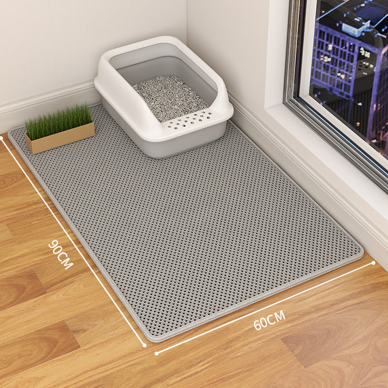 Cat Litter Mat Double Layer Waterproof Urine Trap Mat Easy To Clean Non-Slip Toilet Mats Cat Scratching Mat Large Foot Mats