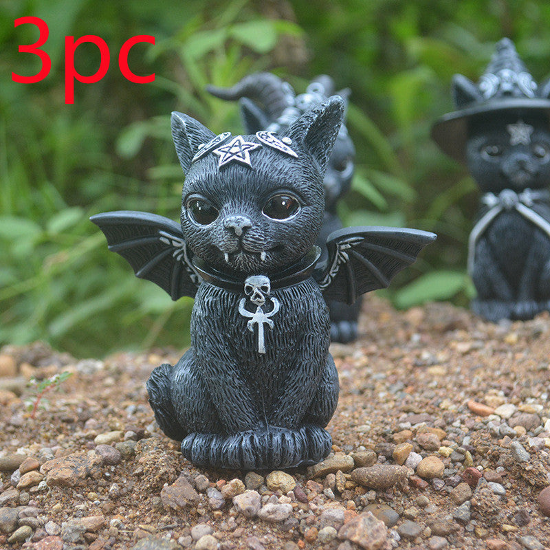 New Independent Station Halloween Magic Cat Resin Crafts