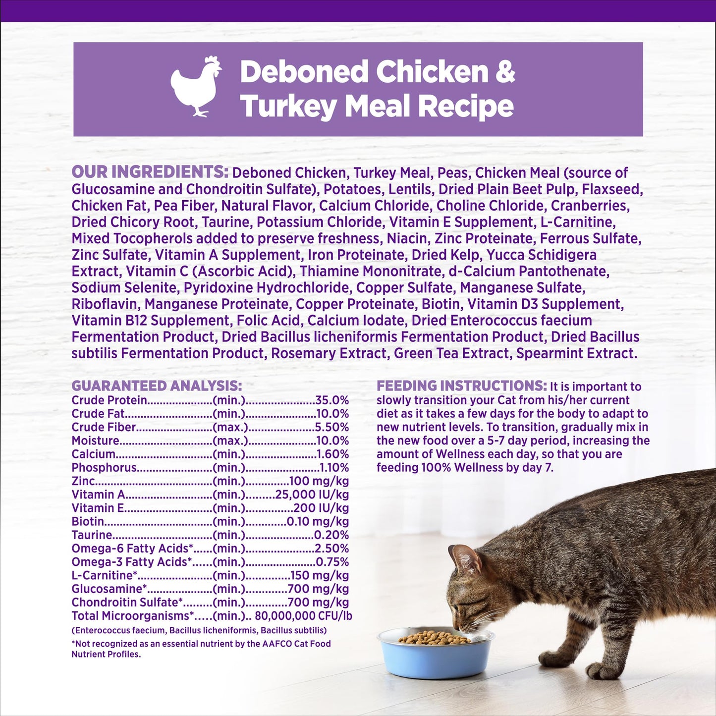 Wellness Natural Pet Food Complete Health Grain-Free Indoor Healthy Weight Chicken & turkey meal Recipe Dry Cat Food, 5.5 Pound Bag