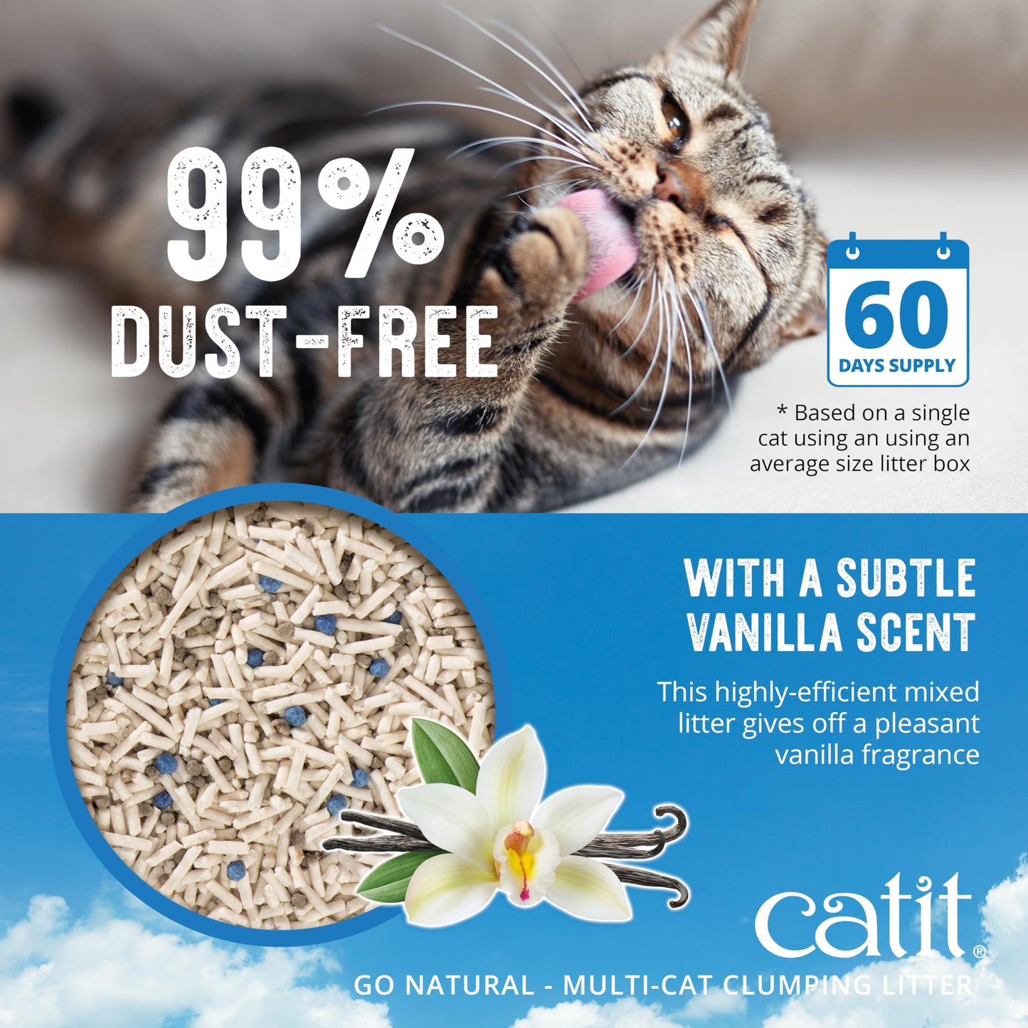 Catit Go Natural Plant-Based Cat Litter, Sustainable and Eco-Friendly, 99% Dust-Free, Low Tracking, High Absorption, Odor Control, Easy to Scoop