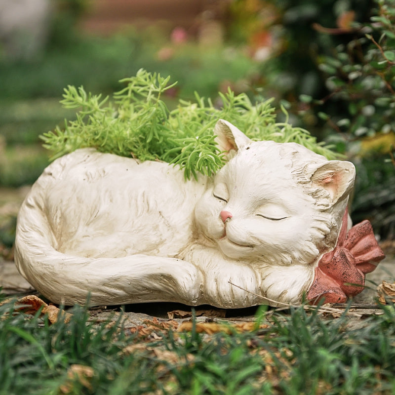 Little White Cat Creative Resin Planter