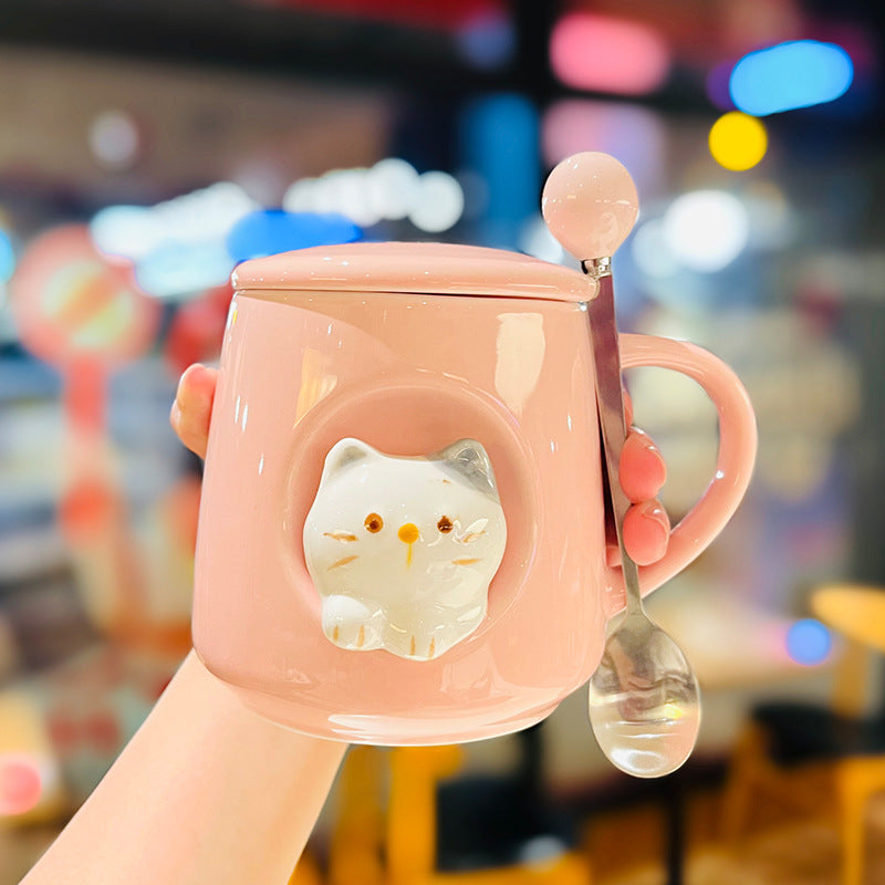 Kitten Mug Cat Ceramic With Lid