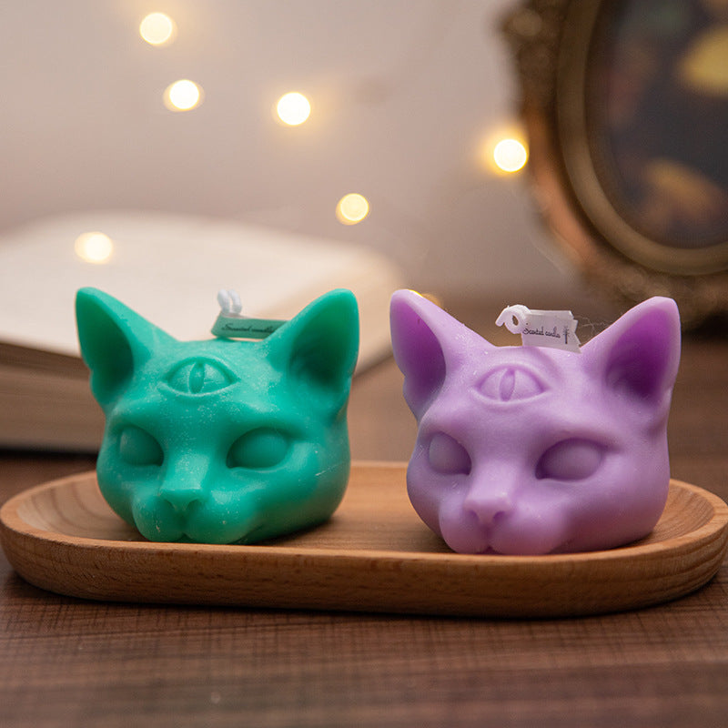 Halloween Three-eye Cat Head Aromatherapy Candle