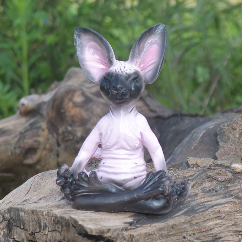 Creative Thinking Meditation Cat Resin Craft Ornament