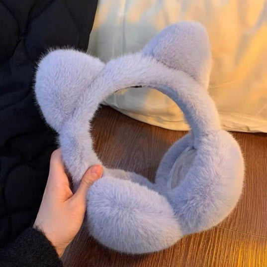 Cute Cat Ears Plush Earmuff Female Winter