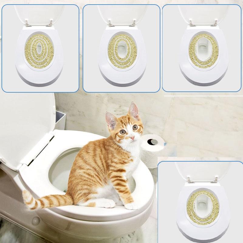 Creative Design PVC Cat Pad Cat Para Toilet Training Case Litter Convenient Cat Toilet Trainers WC Toilette Kit Pet Supplies