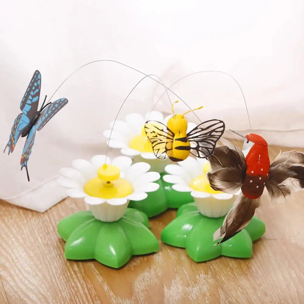 1PCS Electric Butterfly Cat Toy Shake Rotating Flying Automatic Humming Bird Intelligence Training Funny Pet Toys Random Color