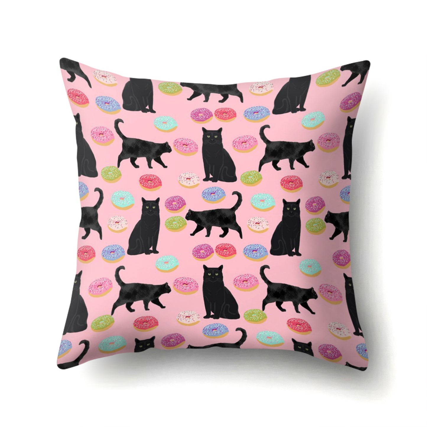 Printed Cute Animal Cat Polyester Pillowcase