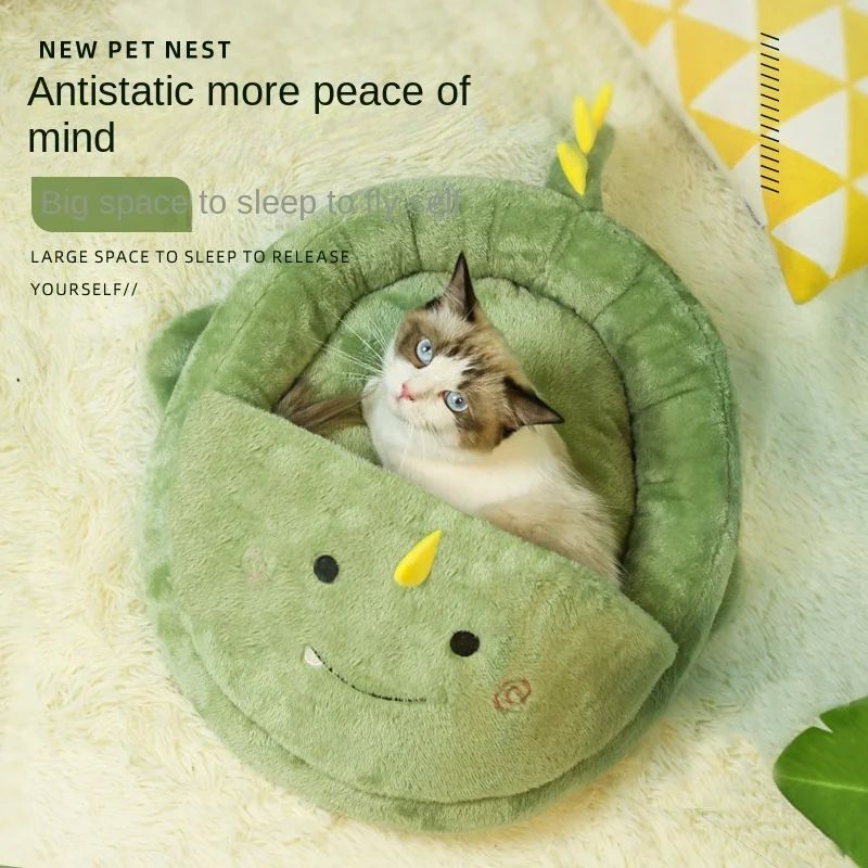 Pet Litter Cat Litter Cartoon Animal Litter Semi-closed Small Pet Mattress Warm Cute Kennel Dog Pad