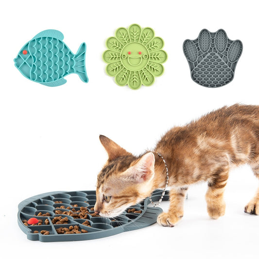 Fish Shape Silicone Bowl Cat Lick Mat Slow Feeding Food Bowl For Cat Treat Feeder Dispenser Pet Supplies