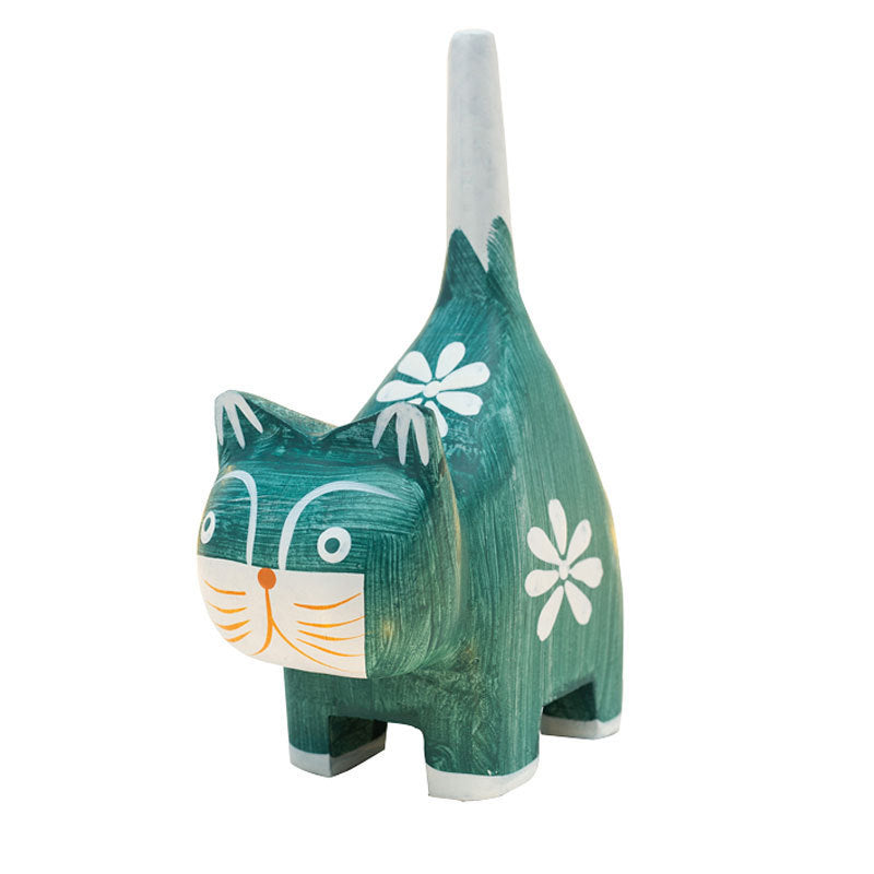 Wooden Cute Cat Animal Ornaments Decorate Children's Room