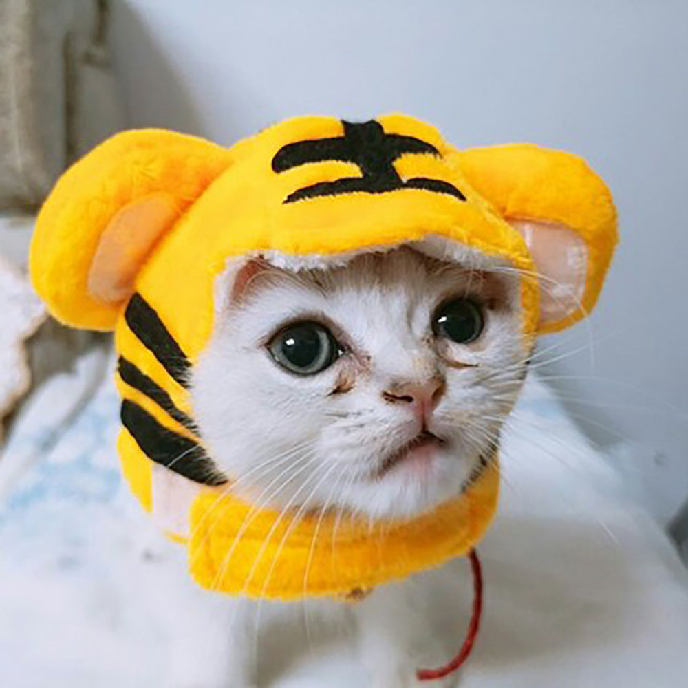 Pet Headgear Cute Cat Teddy Dress Up SUNFLOWER Cat Headdress Wig Cat Headgear Hat