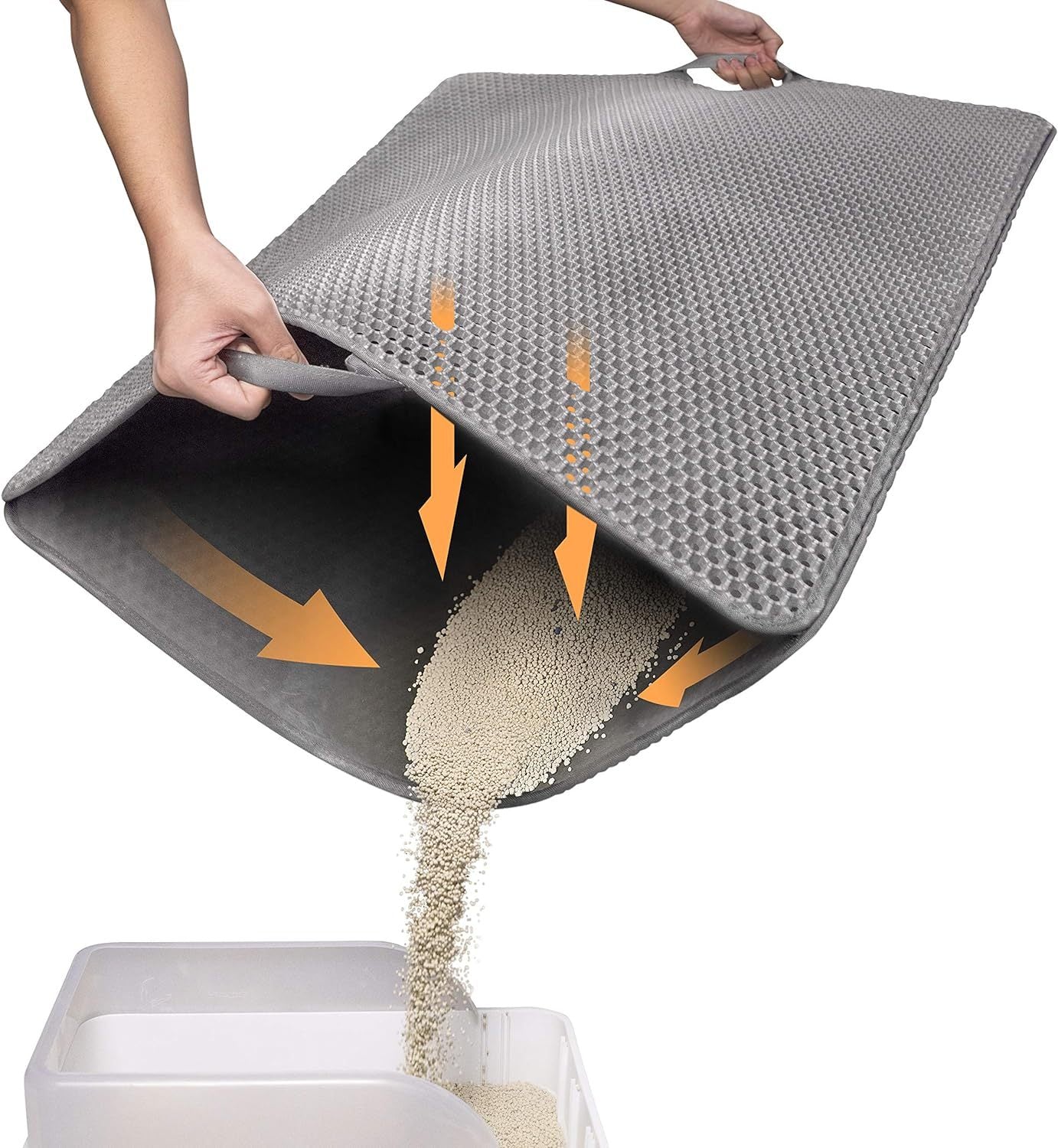 Cat Litter Mat Cat Litter Trapping Mat Honeycomb Double Layer Design Urine And Water Proof Material Scatter Control Less Waste Easier To Clean Washable