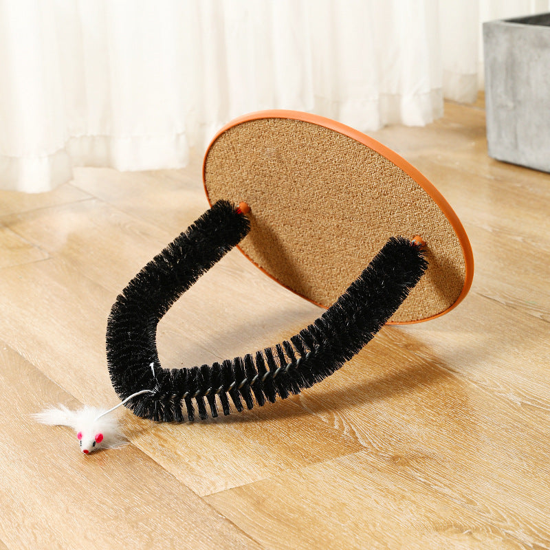 Cat Hair Rub And Anti-Itch Device Plastic Arch-Shaped Brush Cat Scratching Post Cat Toy Hair Grooming Self-Pleasure Little Mouse