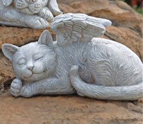 Dog Cat Angel Pet Memorial Grave Marker Statue