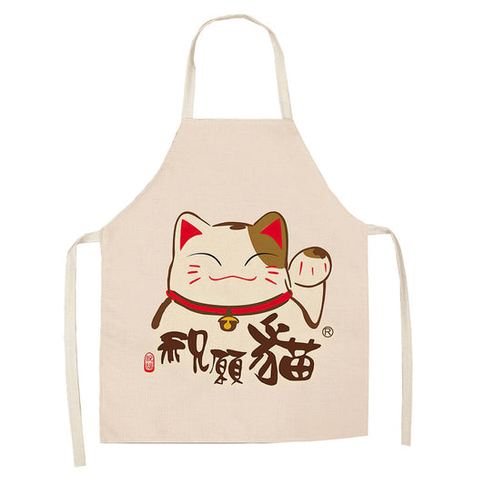 Cartoon Cat Digital Printing Sleeveless Apron