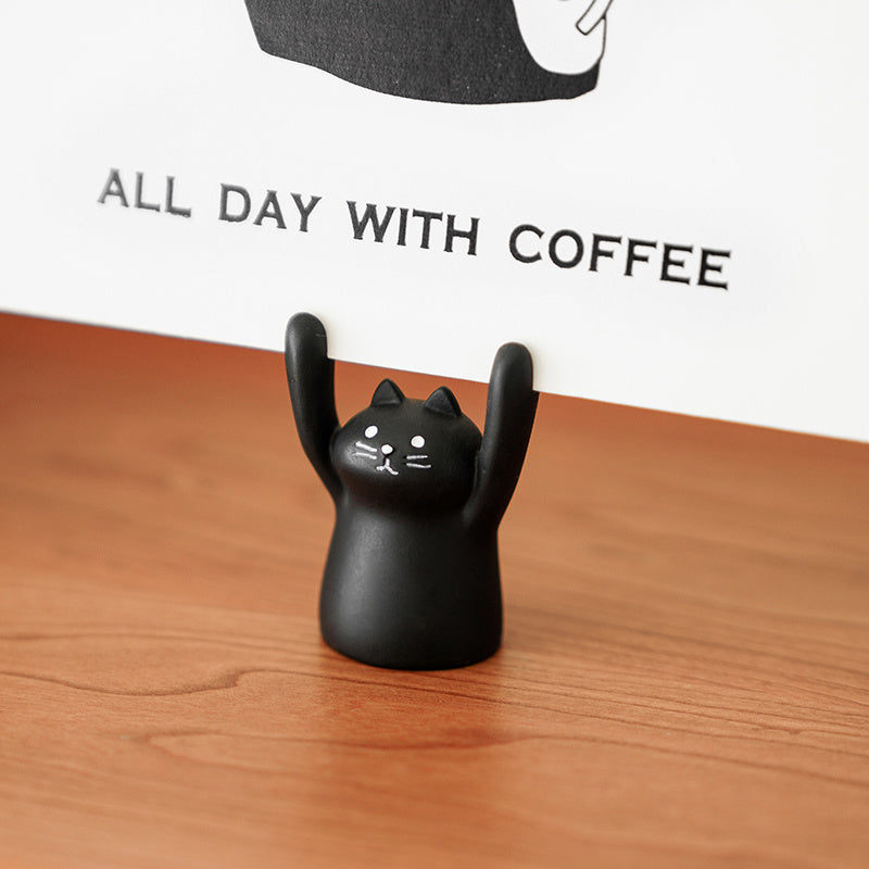 Cat Card Base Cat Coffee Pantry Cafe Decorations Raise Your Hand Cat  Letter Card Holder