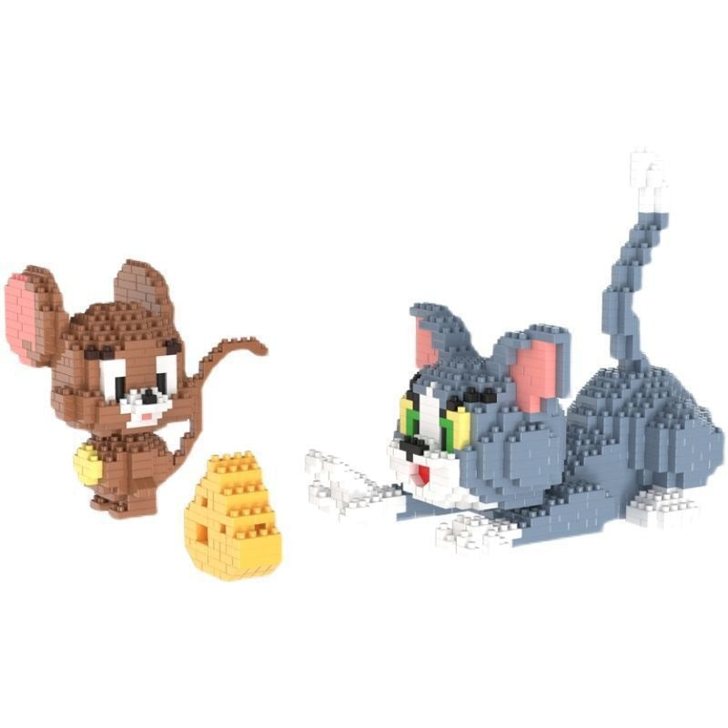 Cat And Mouse Micro-Particle Assembly Blocks Compatible With Lego Creative Ornaments Children's Educational Toys