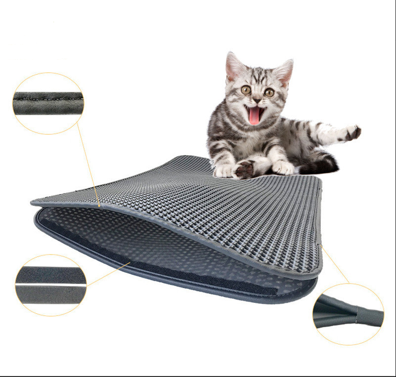 Waterproof Pet Cat Litter Mat EVA Double Layer Cat Litter Trapping Pet Litter Cat Mat Clean Pad Products For Cats Accessories