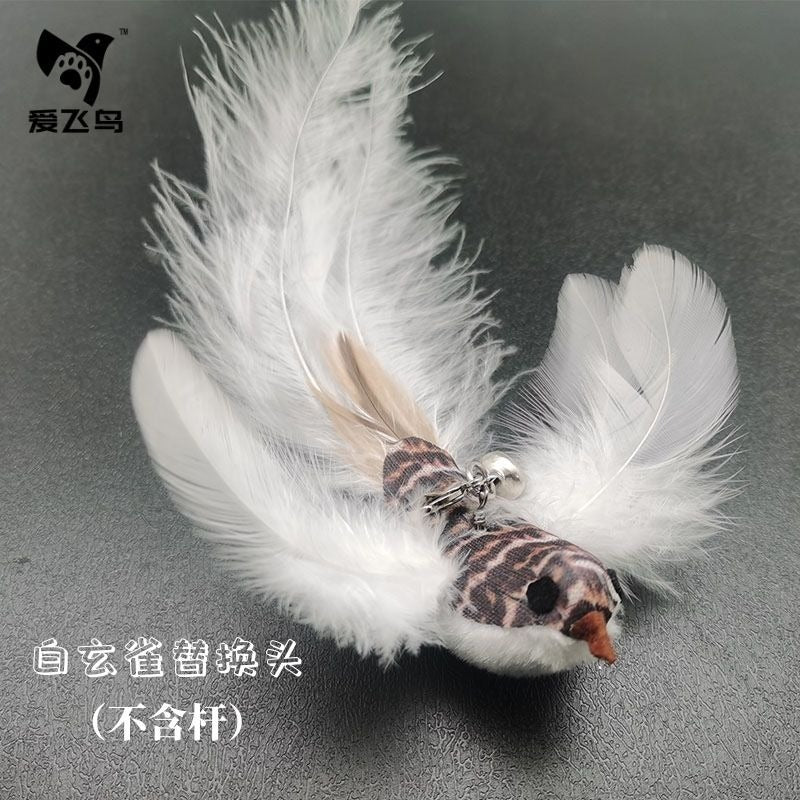 Funny Simulation Bird Interactive Cat Toy with Super Suction Cup Feather Bird for Kitten Play Chase Exercise Cat Toy Supplies