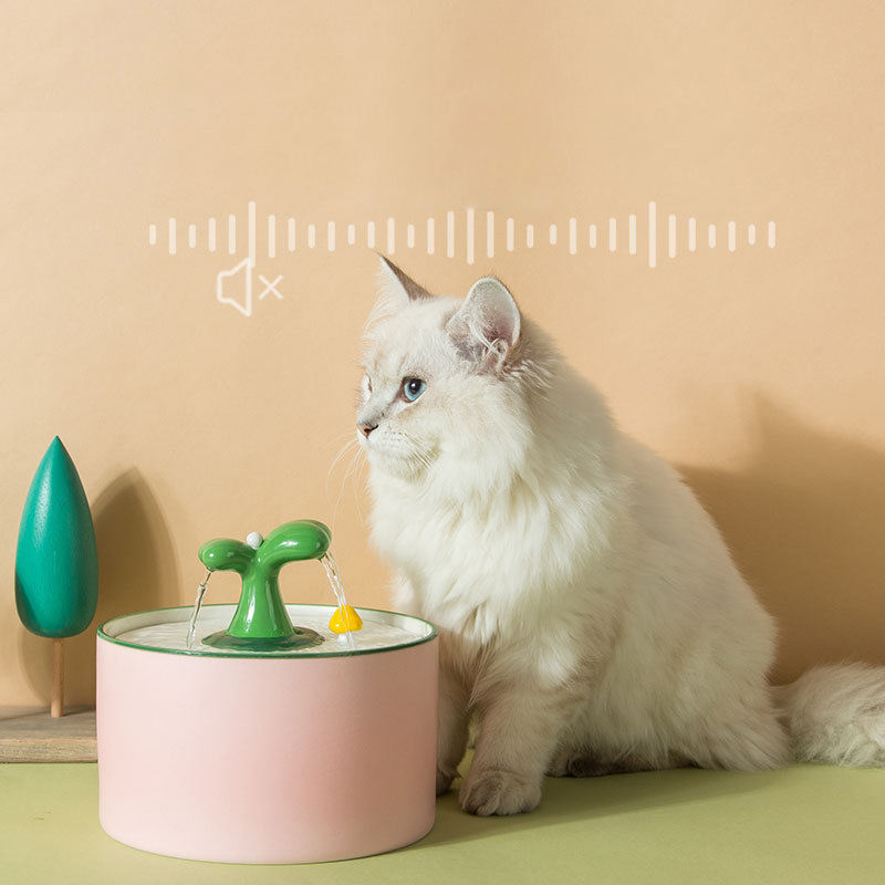 Cat Electric USB Ceramic Water Dispenser Mobile Automatic Water Dispenser Circulating Water Bowl Pet Supplies