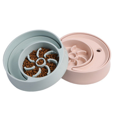 Sun Moon Shaped Drinking And Eating Dual-Use Cat Bowl Slow Eating Bowl Cat Bowl