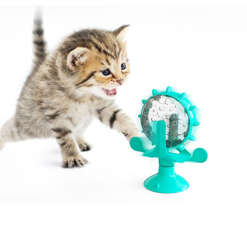 Funny Cat Turntable Toy Pet Windmill Food leakage Bucket Cat Exercise Training Toys