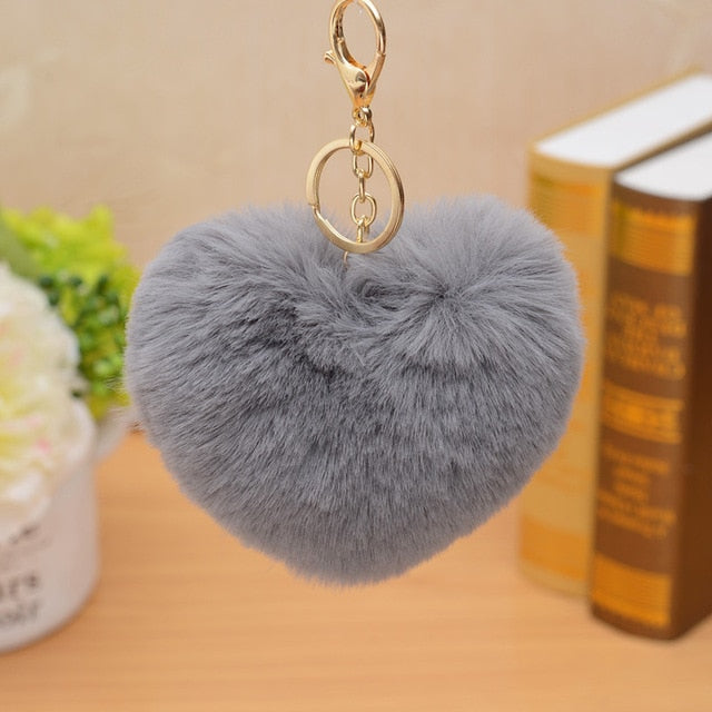 Zoeber Fluffy Black Cat Keychain Kitty Rabbit Fur Ball Key Chain Bag Chaveiro Women Pompom Key Ring Holder Car Pendant Jewelry