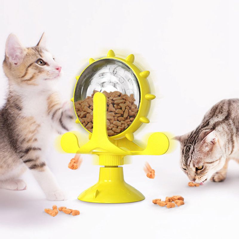 Funny Cat Turntable Toy Pet Windmill Food leakage Bucket Cat Exercise Training Toys