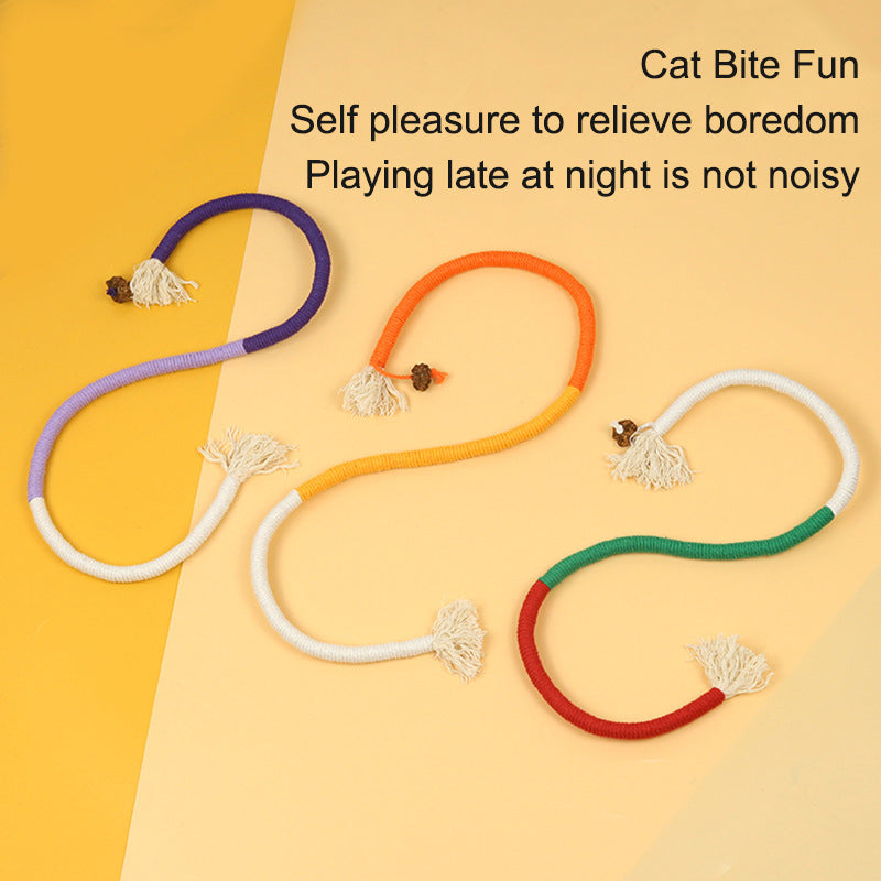 Cat Bite Rope Toy for Self pleasure Relieve Stress Grind Teeth Clean Teeth Cat Teasing Stick Supplies