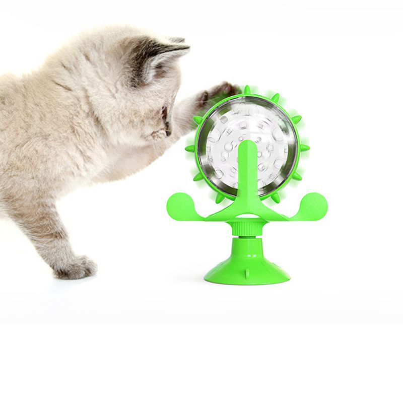 Funny Cat Turntable Toy Pet Windmill Food leakage Bucket Cat Exercise Training Toys