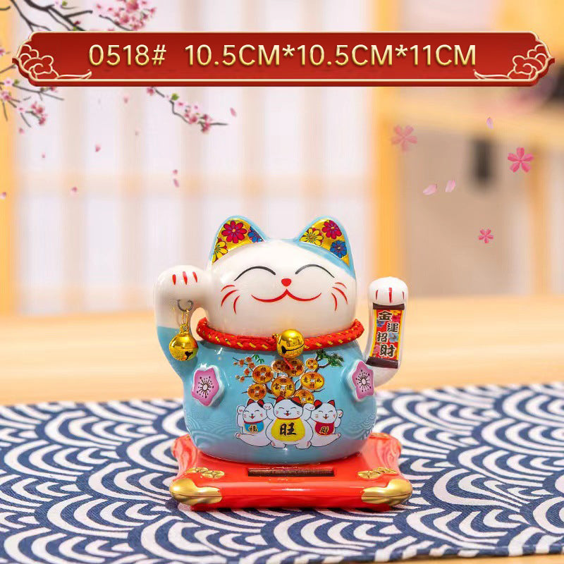 Home Chinese solar lucky cat store gifts can shake hands annual meeting gifts casual car small ornaments decorative crafts