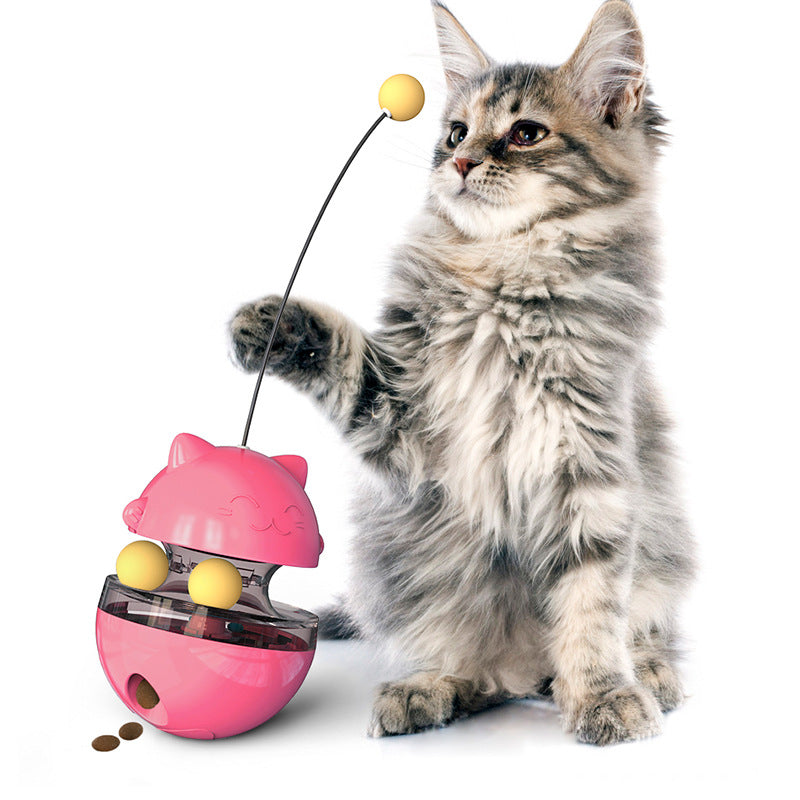 Leaking Food Ball Teasing Cat Stick Tumbler Cat Turntable Toy Pet Supplies