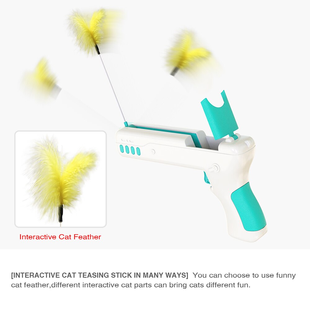 Funny Interactive Cat Toy With Feather&Ball Original Cat Stick Gun for Kittens Pet Products