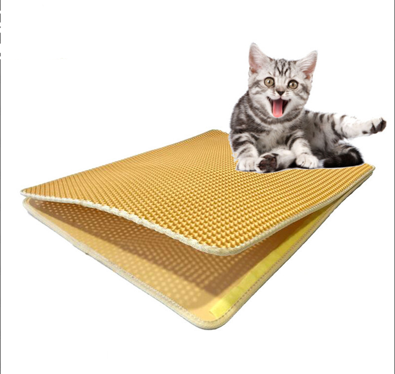 Waterproof Pet Cat Litter Mat EVA Double Layer Cat Litter Trapping Pet Litter Cat Mat Clean Pad Products For Cats Accessories