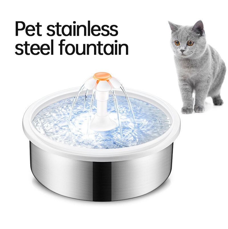 Stainless Steel Cat Fountain Large Capacity Water Circulation Water Dispenser Silent Cat Water Feeder Pet Water Dispenser