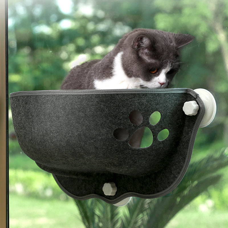 Cat Hammock Floor-To-Ceiling Window Sucker Cat Sky Villa Pet Nest Glass Sucker Felt Cat Nest