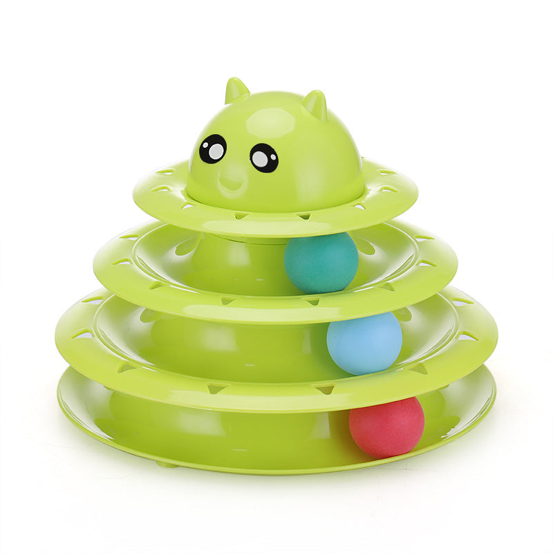 Three-Layer Cat Turntable Kitten Track Toy Multi-Layer Space Tower Self-Healing Cat Toy