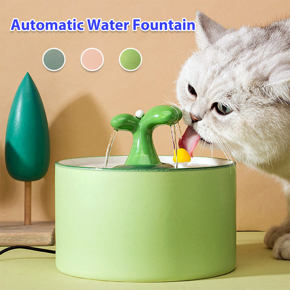 Cat Electric USB Ceramic Water Dispenser Mobile Automatic Water Dispenser Circulating Water Bowl Pet Supplies