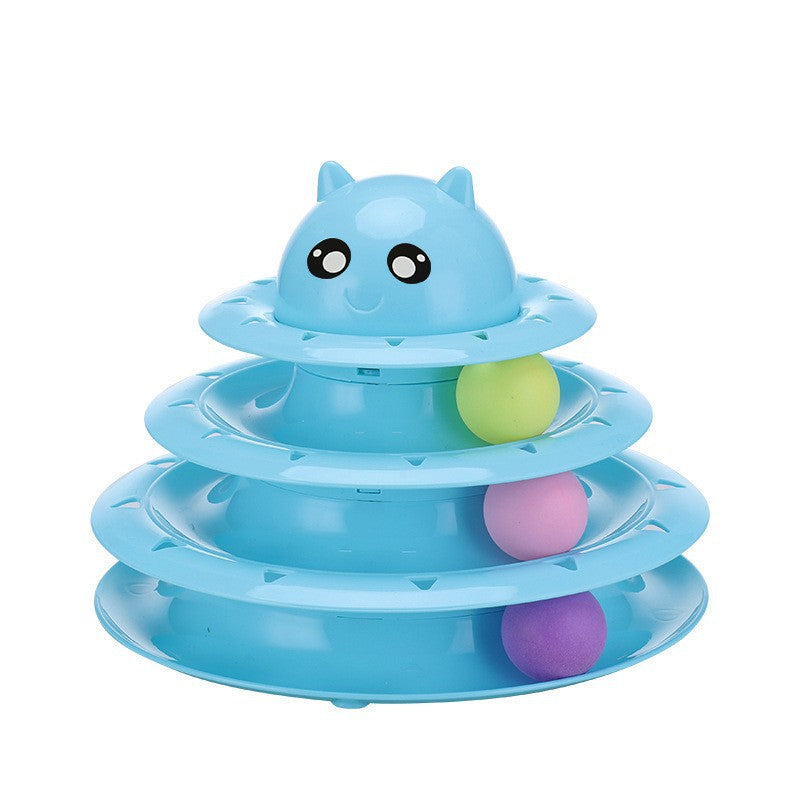 Three-Layer Cat Turntable Kitten Track Toy Multi-Layer Space Tower Self-Healing Cat Toy