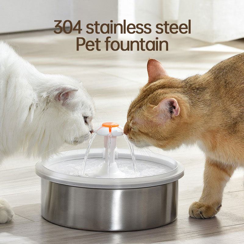 Stainless Steel Cat Fountain Large Capacity Water Circulation Water Dispenser Silent Cat Water Feeder Pet Water Dispenser