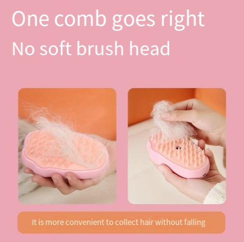 Pet spray comb cat dog pet bath brush hair removal comb one button spray anti flying hair massage brush