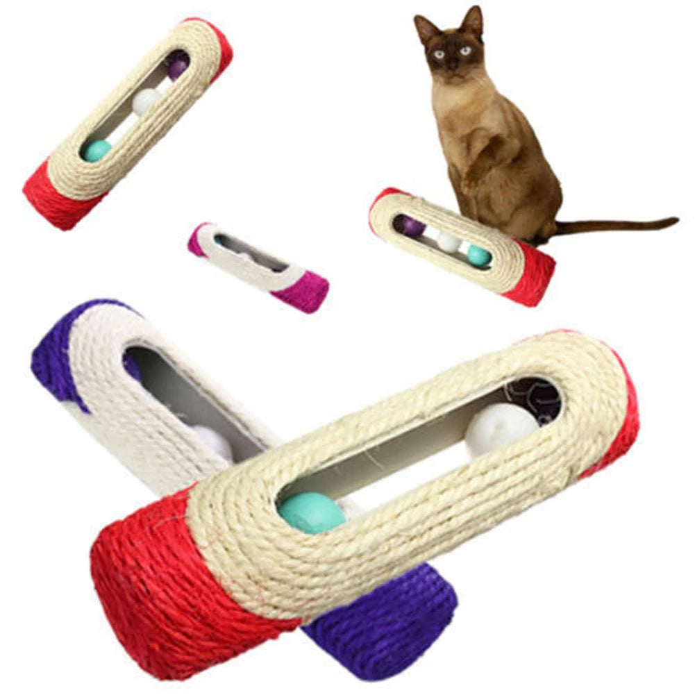 Cat Toy Pet Cat Kitten Kitty Toy Rolling Sisal Scratching Post with Trapped Ball Training Toys for Cat Pet Products Cat Toys