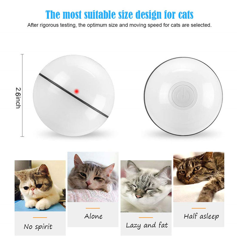 Smart Interactive Pet Toy Ball Automatic Rolling USB Rechargeable Led Light Pet Toy Training Home Cat Toy Glowing Balls