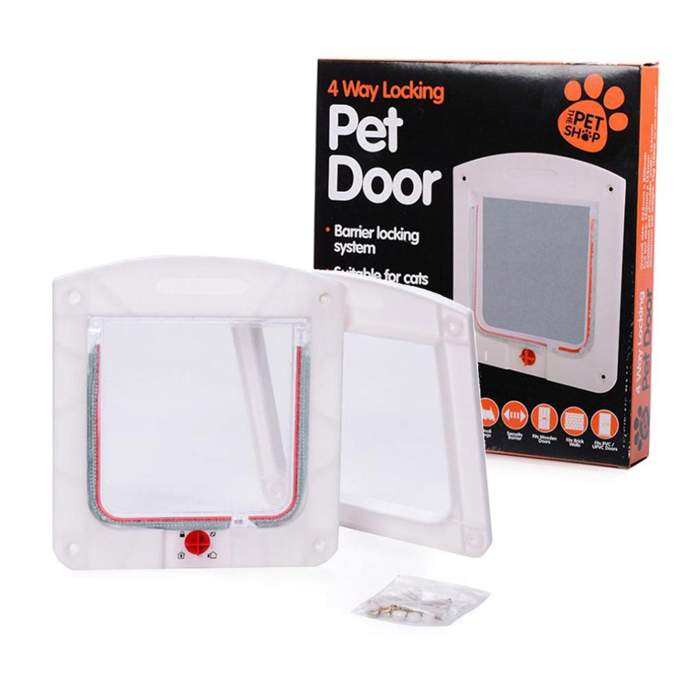 Lockable Cat Flap Door Kitten Dog Pet Lock Suitable for Any Wall or Door