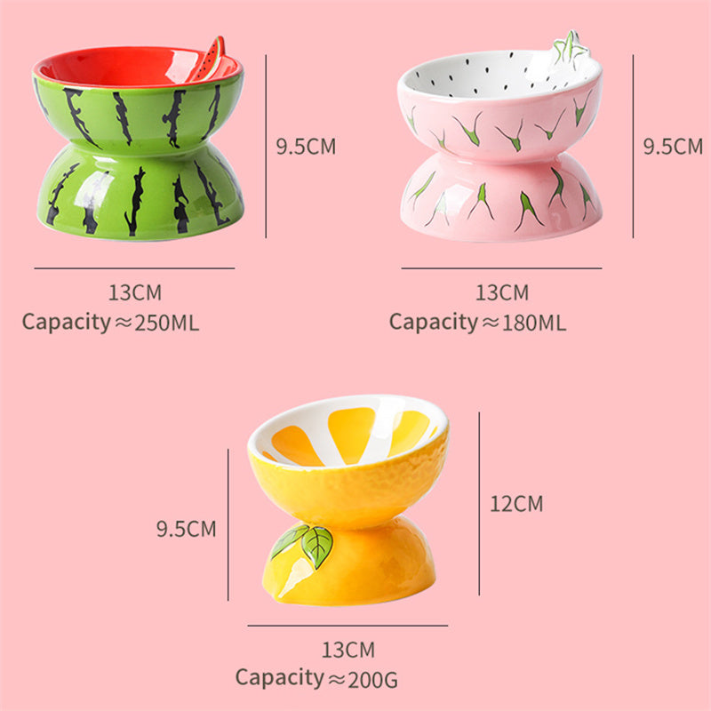 Ceramic Cat Food Bowl To Protect Cervical Vertebra Oblique Mouth Pet Bowl