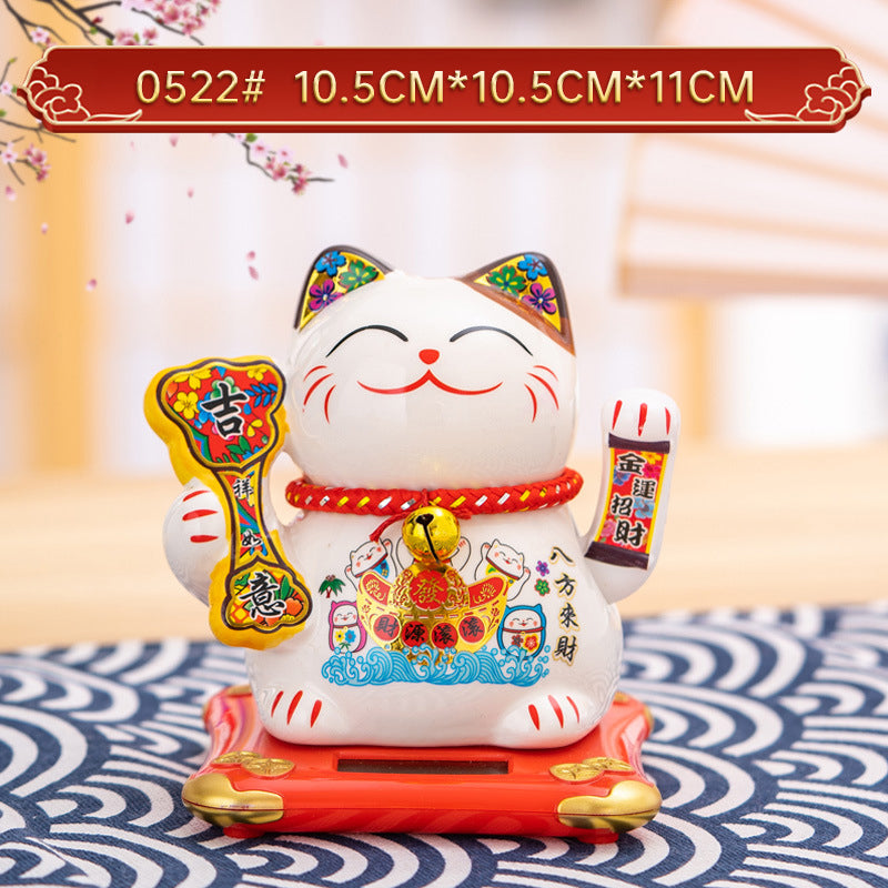 Home Chinese solar lucky cat store gifts can shake hands annual meeting gifts casual car small ornaments decorative crafts