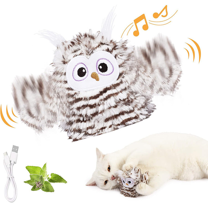 Cat Toys Rechargeable Flapping Bird Sparrow Touch Activated Kitten Toy Interactive Cat Exercise Toys for All Breeds Cat Kicker