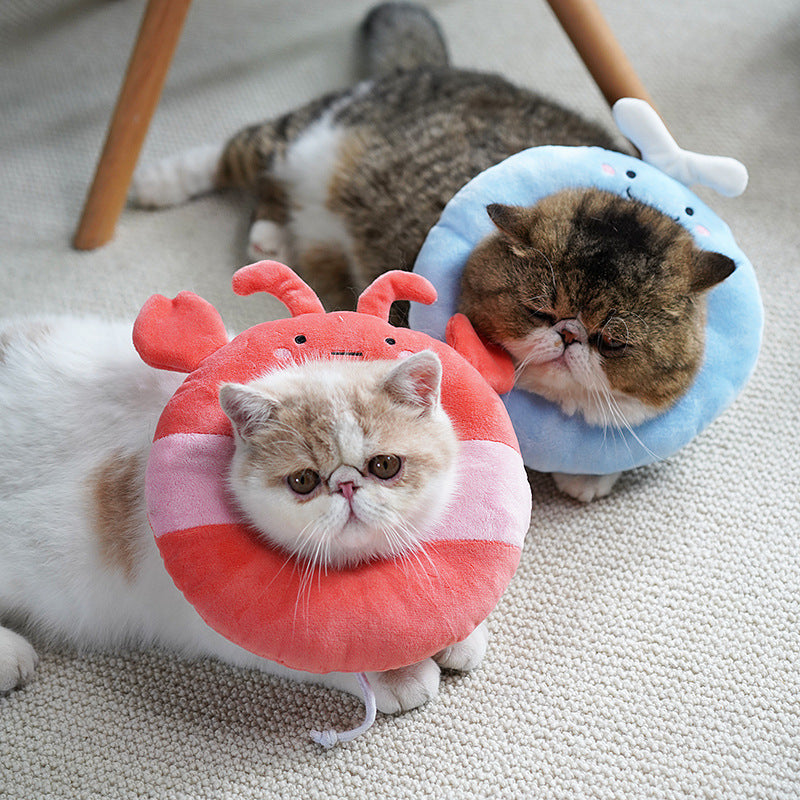 Elizabeth Ring Cat Shame Collar Cat Soft Cloth Collar Neck Sleeve Anti-Licking Sterilization Supplies Cute Headgear